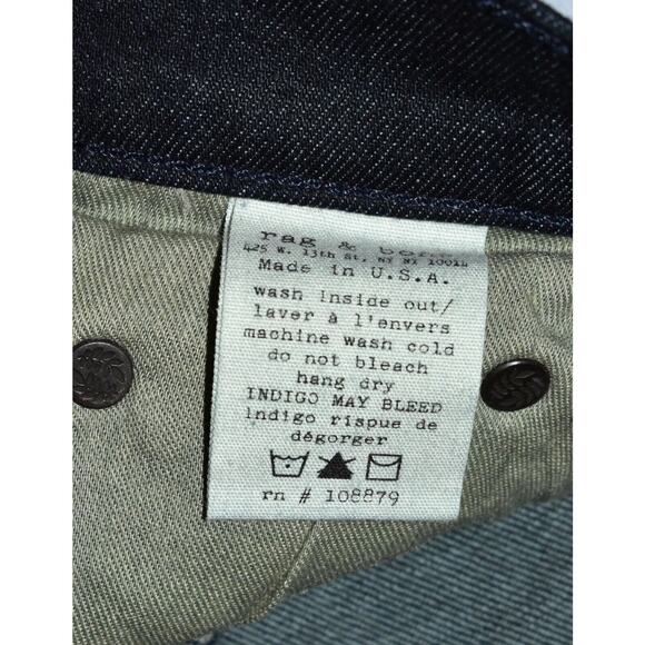 B0 Auth RAG & BONE Dark Wash Olive Harrow Skinny Stretch Jeans Size 26 - Picture 6 of 6